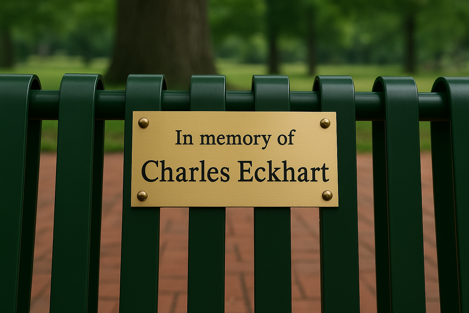 mockup of sponsor plaque reading